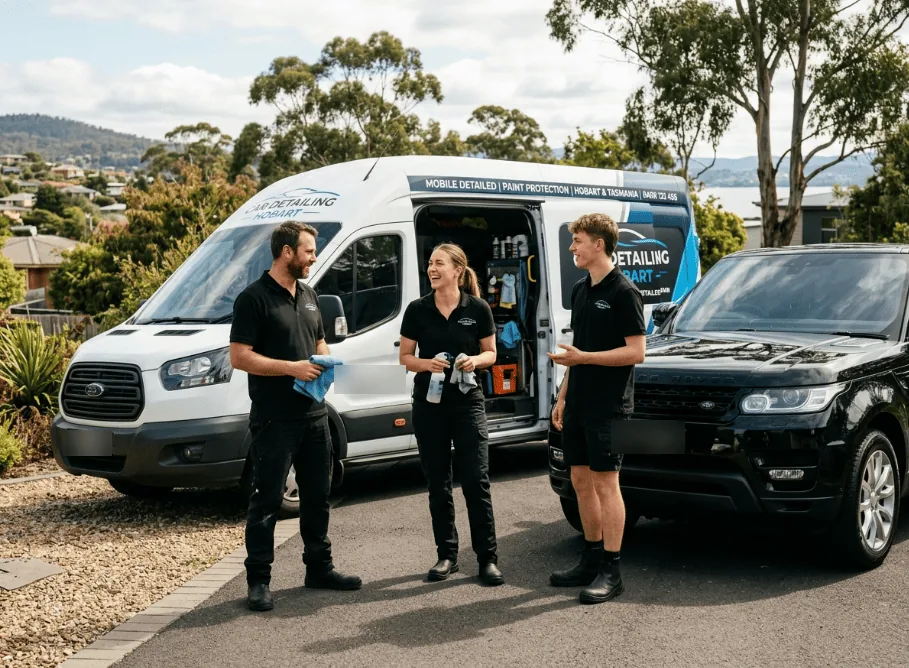 The Detail Up team with a mobile detailing van